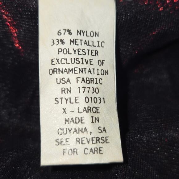 Gilligan & O'Malley Women XL Chemise Lingerie Reactive Shimmer Red Festival Y2K - Picture 11 of 12